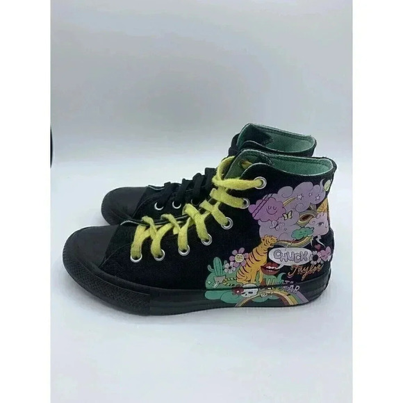 Converse Notebook Print Chuck Taylor All Star Hi Top Sneakers Youth size 3 - Picture 1 of 8